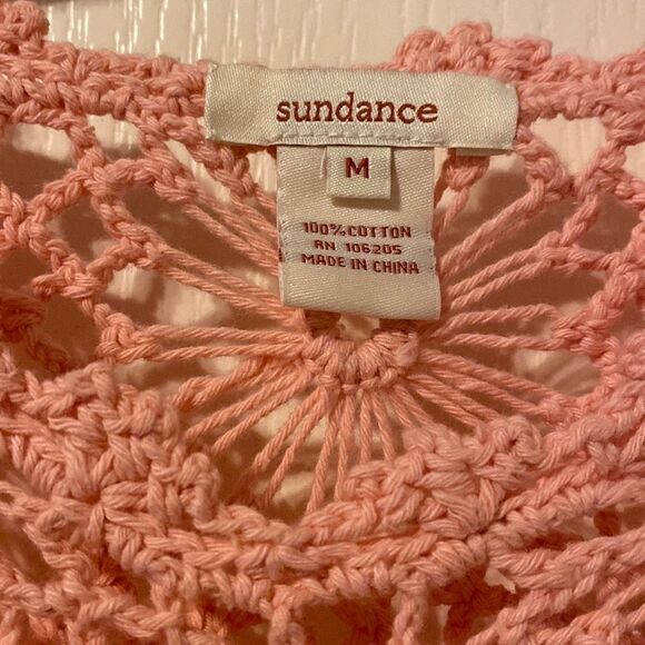 Sundance Pink Daisy Crochet Sweater Size Medium NWOT - Picture 2 of 6